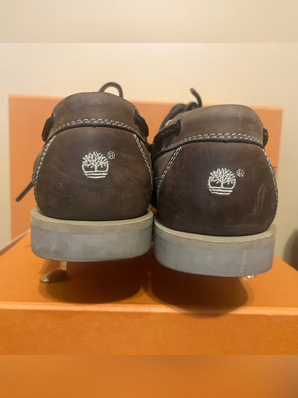 Timberland Men’s Classic Two-eye Brown Boat Shoes Leather Size 10.5 M 71021